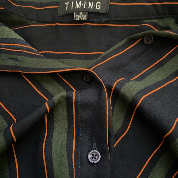 Striped crop top Blouse women’s size small S - Picture 8 of 11